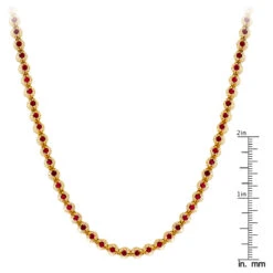 Unique Men's Tennis 10K Yellow Gold Ruby Necklace For Men 10.5ct By Luxurman -H'Hen Sale Store jewelry unique mens tennis chains 10k gold ruby necklace for men 105ct by luxurman rulerye