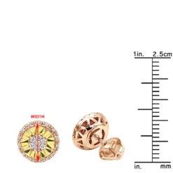 Unique 14K White Gold Large Diamond Stud Earrings Clusters 2 Carat Halo Look -H'Hen Sale Store jewelry unique real 14k gold large diamond stud earrings clusters 2 carat halo look rulerro