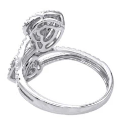 Unique Two Hearts Diamond Ring For Women 0.8CT 14K White Gold By Luxurman -H'Hen Sale Store jewelry unique two hearts diamond ring for women 08ct 14k gold by luxurman backwh 1