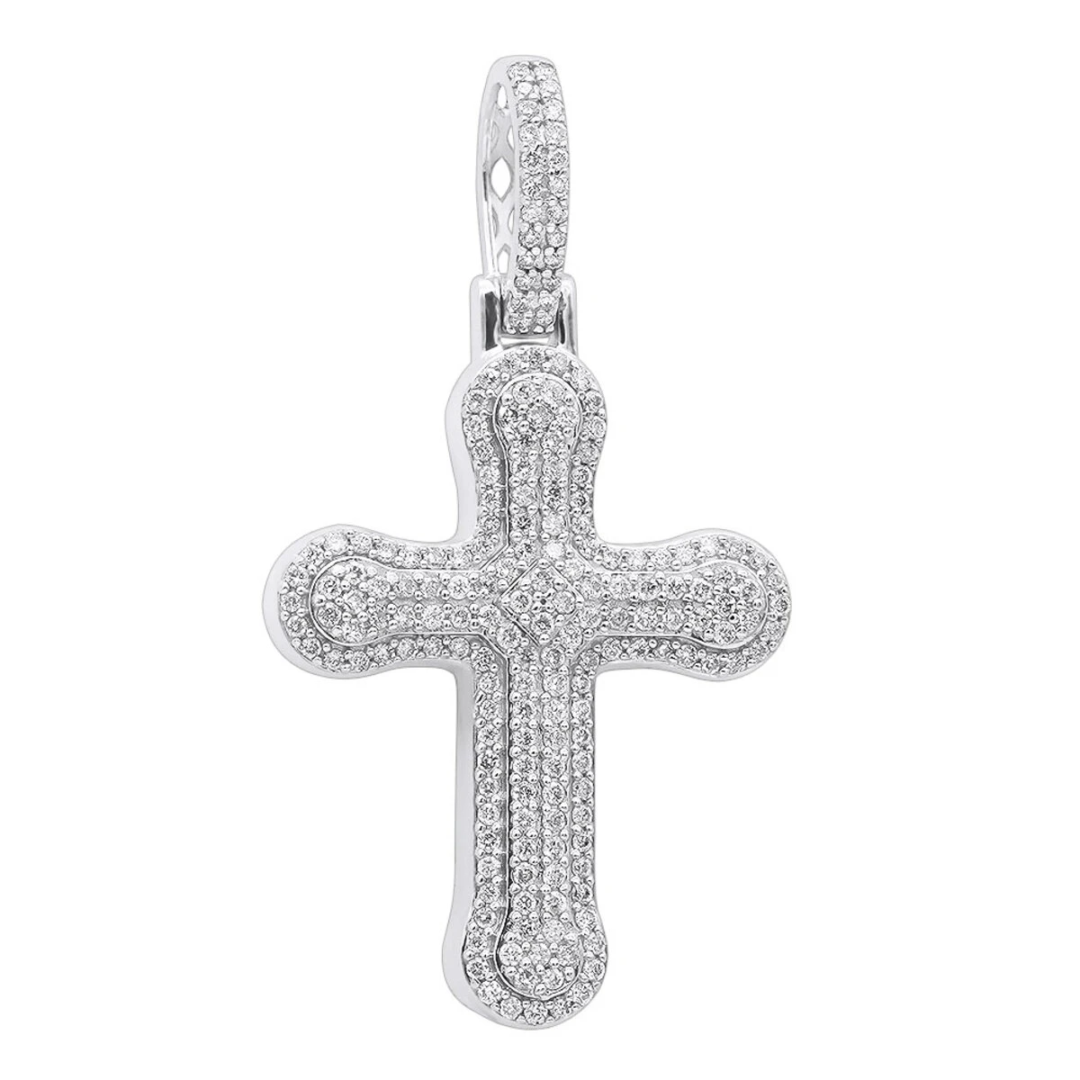Uniquely Designed 14K Yellow Gold Pave Diamond Cross Pendant For Men & Women 1.2ct 4 Uniquely Designed 14K Yellow Gold Pave Diamond Cross Pendant For Men & Women 1.2ct - Image 2