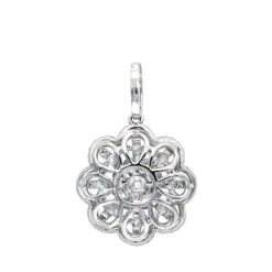 Vintage 18K White Gold Flower Cluster Diamond Pendant For Women 1.25ct LUXURMAN -H'Hen Sale Store jewelry vintage 18k gold flower cluster diamond pendant for women 125ct luxurman backwh 20201204