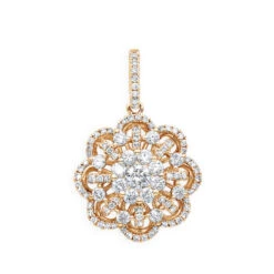 Vintage 18K White Gold Flower Cluster Diamond Pendant For Women 1.25ct LUXURMAN -H'Hen Sale Store jewelry vintage 18k gold flower cluster diamond pendant for women 125ct luxurman ro 20201204