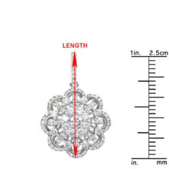 Vintage 18K White Gold Flower Cluster Diamond Pendant For Women 1.25ct LUXURMAN -H'Hen Sale Store jewelry vintage 18k gold flower cluster diamond pendant for women 125ct luxurman rulerwh 20201204