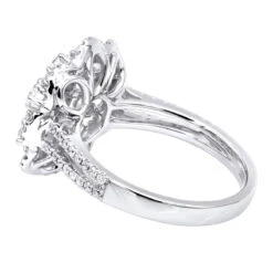 Vintage 18K White Gold Flower Cluster Diamond Ring For Women 1.25ct By Luxurman -H'Hen Sale Store jewelry vintage 18k gold flower cluster diamond ring for women 125ct by luxurman backwh