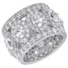 VVS Diamond Eternity Band Platinum Designer Diamond Ring For Women 10 Carats