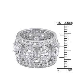 VVS Diamond Eternity Band Platinum Designer Diamond Ring For Women 10 Carats -H'Hen Sale Store jewelry vvs diamond eternity band platinum designer diamond ring for women 10 carats ruler