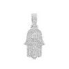 Small 14K White Gold Diamond Hamsa Hand Amulet Pendant 0.55ct -H'Hen Sale Store jewish jewelry small 14k gold diamond hamsa hand amulet pendant 055ct mainwh