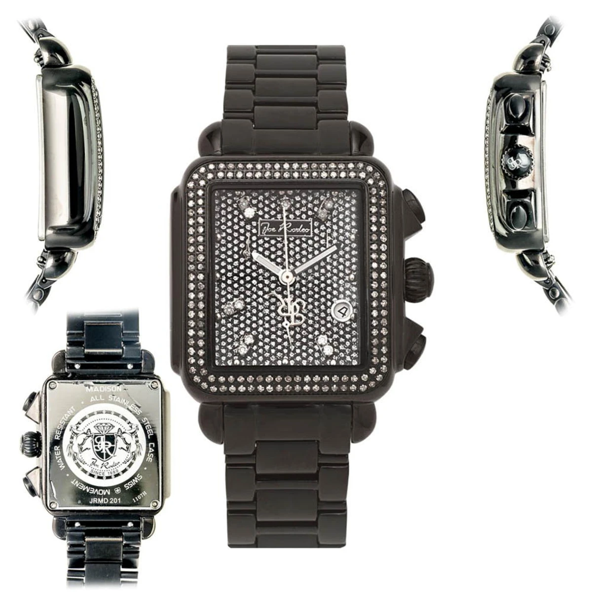 Joe Rodeo Madison Diamond Watch 1.50ct Black Steel 8 Joe Rodeo Madison Diamond Watch 1.50ct Black Steel - Image 6