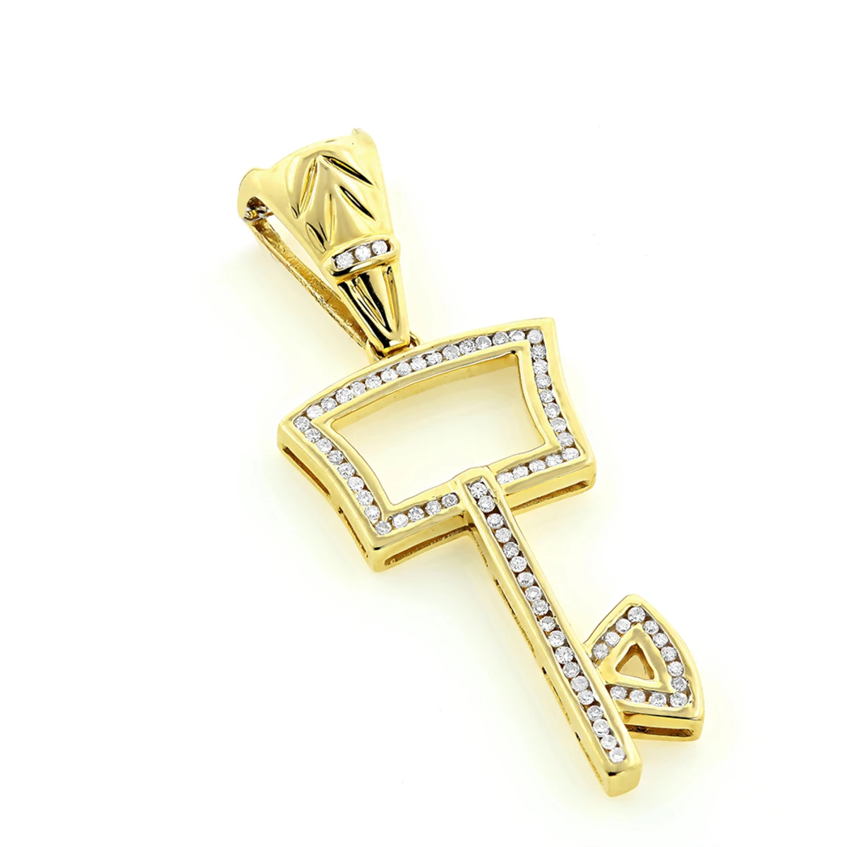 Key Necklaces 14K Yellow Gold Diamond Key Pendant 0.43ct 3 Key Necklaces 14K Yellow Gold Diamond Key Pendant 0.43ct