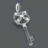 14K White Gold White Black Diamond Key Pendant 0.49ct -H'Hen Sale Store key pendants 14k white black diamond key pendant 49ct p 7182