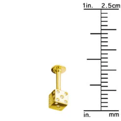 Solid 14K Yellow Gold & Diamond Dice Labret Stud 14 Gauge -H'Hen Sale Store labret jewelry solid 14k gold dice stud 14 gauge p 35704 rulerye