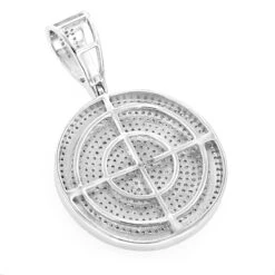 Ladies 10K White Gold Diamond Iced Out Medallion Pendant 1 Carat -H'Hen Sale Store ladies 10k gold diamond iced out medallion pendant 116ct backwh