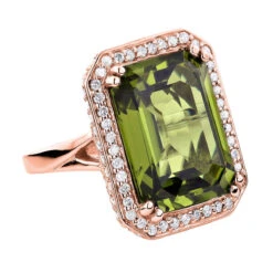 Ladies 14K White Gold Peridot Quartz Gemstone Diamond Cocktail Ring 1.75ct -H'Hen Sale Store ladies 14k gold peridot quartz gemstone diamond cocktail ring 175ct rose