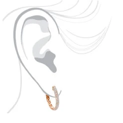 Ladies 14K White Gold 1 Inch Diamond Hoop Earrings Small 0.9ct 22 Ladies 14K White Gold 1 Inch Diamond Hoop Earrings Small 0.9ct -H'Hen Sale Store ladies 14k gold round diamond hoop earrings 09ct bodro