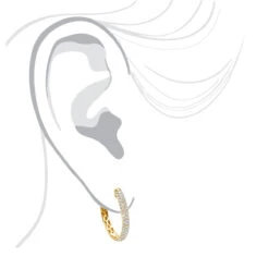 Ladies 14K White Gold 1 Inch Diamond Hoop Earrings Small 0.9ct 21 Ladies 14K White Gold 1 Inch Diamond Hoop Earrings Small 0.9ct -H'Hen Sale Store ladies 14k gold round diamond hoop earrings 09ct bodye