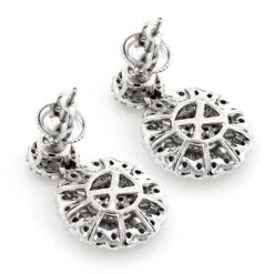 Ladies 18K White Gold Designer Diamond Earrings 1.78ct -H'Hen Sale Store ladies 18k gold designer diamond earrings 178ct p 7153 backwh