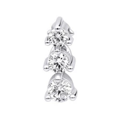 Ladies 3 Stone Diamond Pendant 14K White Gold Journey G VS Diamonds 0.45ct