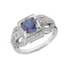 Ladies Blue Sapphire And Diamond Ring 14K White Gold 0.34ctd 1.00cts -H'Hen Sale Store ladies blue sapphire and diamond ring 14k 034ctd 100cts p 29444 white