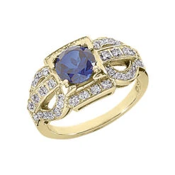 Ladies Blue Sapphire And Diamond Ring 14K White Gold 0.34ctd 1.00cts -H'Hen Sale Store ladies blue sapphire and diamond ring 14k 034ctd 100cts p 29444 yellow