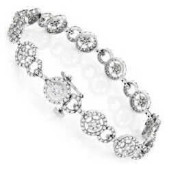 Ladies 14K White Gold Diamond Circle Bracelet 4.83 -H'Hen Sale Store ladies bracelets 14k gold diamond circle bracelet 483 p 6487 backwh