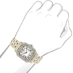 Cartier Women's Diamond Watch 27mm Panthere 18K Gold & Steel Two Tone -H'Hen Sale Store ladies cartier panthere mini 18k gold steel two tone vintage diamond watch 1ct 3 1 1683075437