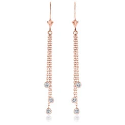 Ladies Chandelier Earrings With Diamonds By The Yard 0.6ct 14K White Gold -H'Hen Sale Store ladies chandelier earrings with diamonds by the yard 06ct 14k gold ro