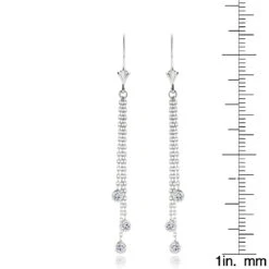Ladies Chandelier Earrings With Diamonds By The Yard 0.6ct 14K White Gold -H'Hen Sale Store ladies chandelier earrings with diamonds by the yard 06ct 14k gold rulerwh