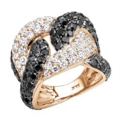 7.25ct G VS White&Black Diamond Cuban Right Hand Ring -H'Hen Sale Store ladies cuban link rings 725ct g vs white black diamond right hand ring ro