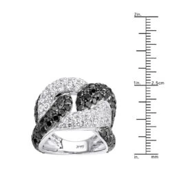 7.25ct G VS White&Black Diamond Cuban Right Hand Ring -H'Hen Sale Store ladies cuban link rings 725ct g vs white black diamond right hand ring rulerwh