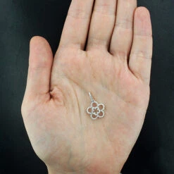 Ladies Cutout Diamond Flower Pendant 0.26ct 14K White Gold -H'Hen Sale Store ladies cutout diamond flower pendant 026ct 14k gold 4