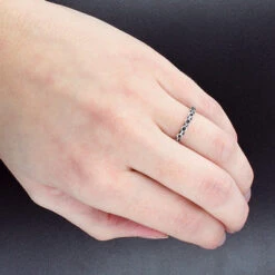 Ultra Thin Ladies Designer Black Diamond Band 0.13ct 14K White Gold 8 Ultra Thin Ladies Designer Black Diamond Band 0.13ct 14K White Gold -H'Hen Sale Store ladies designer black diamond band 013ct 14k gold p 48306bod