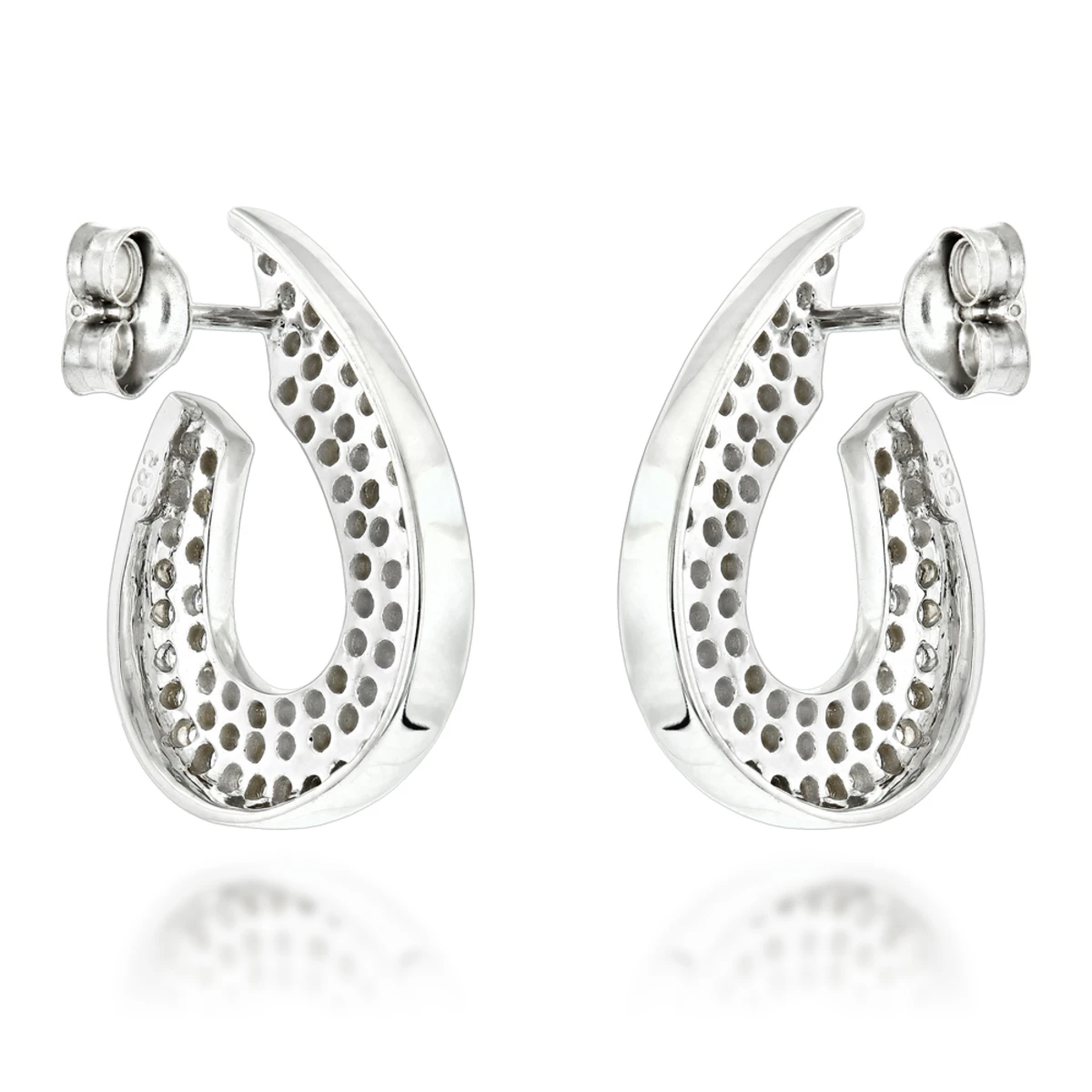 Ladies Designer Diamond Earrings 0.81ct 14K White Gold 6 Ladies Designer Diamond Earrings 0.81ct 14K White Gold - Image 4