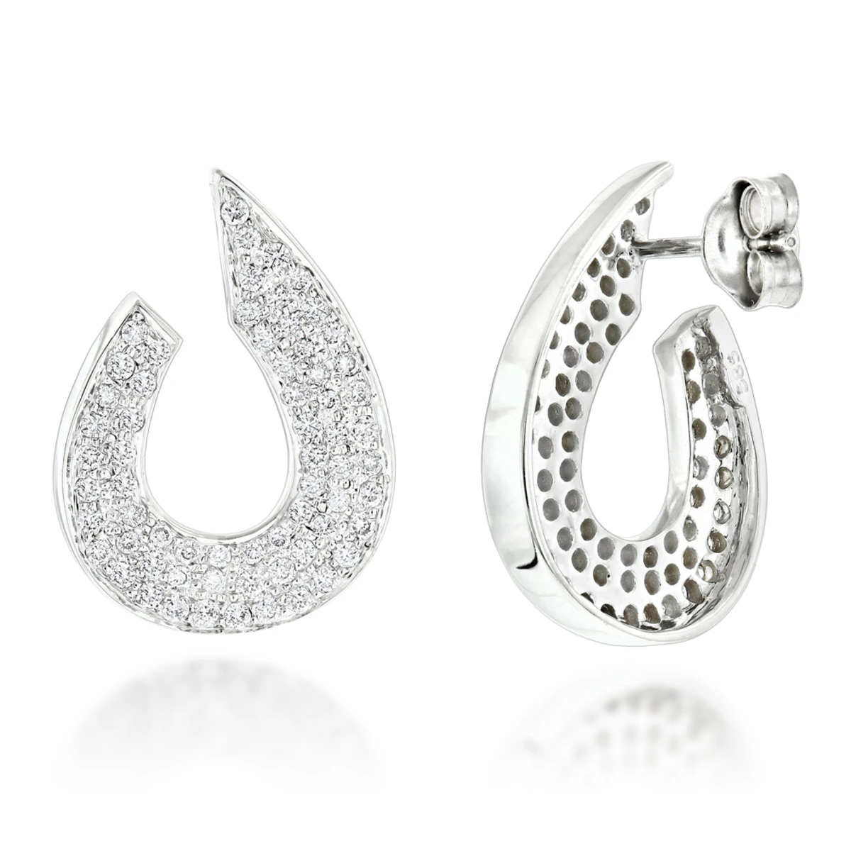Ladies Designer Diamond Earrings 0.81ct 14K White Gold 3 Ladies Designer Diamond Earrings 0.81ct 14K White Gold
