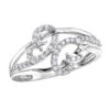 Ladies Designer Diamond Ring 0.26ct 10K White Gold