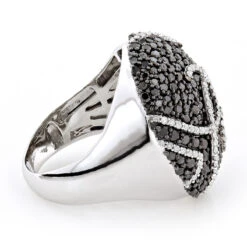 Ladies Designer Diamond Ring 2.18ct 18K White Gold Black White -H'Hen Sale Store ladies designer diamond ring 218ct 18k black white p 49406back