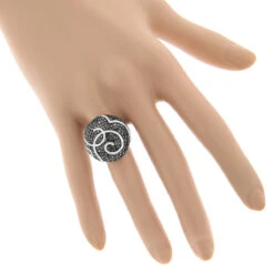 Ladies Designer Diamond Ring 2.18ct 18K White Gold Black White -H'Hen Sale Store ladies designer diamond ring 218ct 18k black white p 49406bod