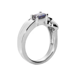 Ladies Diamond And Blue Sapphire Ring 14K White Gold 0.35ctd 0.50cts -H'Hen Sale Store ladies diamond and blue sapphire ring 14k 035ctd 050cts p 29370 back white