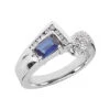Ladies Diamond And Blue Sapphire Ring 14K White Gold 0.35ctd 0.50cts -H'Hen Sale Store ladies diamond and blue sapphire ring 14k 035ctd 050cts p 29370 white