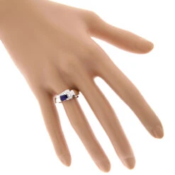 Ladies Diamond And Sapphire Ring 14K White Gold 0.13ctd 0.50cts 12 Ladies Diamond And Sapphire Ring 14K White Gold 0.13ctd 0.50cts -H'Hen Sale Store ladies diamond and sapphire ring 14k 013ctd 050cts p 29671 bodwh