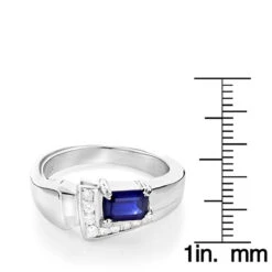 Ladies Diamond And Sapphire Ring 14K White Gold 0.13ctd 0.50cts 13 Ladies Diamond And Sapphire Ring 14K White Gold 0.13ctd 0.50cts -H'Hen Sale Store ladies diamond and sapphire ring 14k 013ctd 050cts p 29671 rulerwh