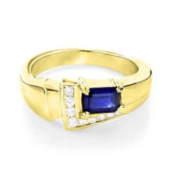Ladies Diamond And Sapphire Ring 14K White Gold 0.13ctd 0.50cts 9 Ladies Diamond And Sapphire Ring 14K White Gold 0.13ctd 0.50cts -H'Hen Sale Store ladies diamond and sapphire ring 14k 013ctd 050cts p 29671 ye