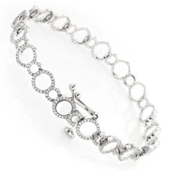 Ladies Diamond Circle Bracelet 0.9ct 14K Yellow Gold -H'Hen Sale Store ladies diamond circle bracelet 09ct 14k gold backwh