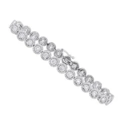 Ladies Diamond Circle Bracelet 14K White Gold 4.66ct
