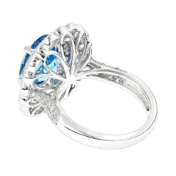 Blue Topaz Engagement Cocktail Ring 2.2ct 14K White Gold -H'Hen Sale Store ladies diamond cocktail rings blue topaz engagement ring 22ct 14k gold backwh