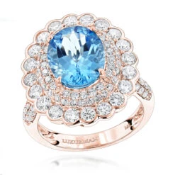 Blue Topaz Engagement Cocktail Ring 2.2ct 14K White Gold -H'Hen Sale Store ladies diamond cocktail rings blue topaz engagement ring 22ct 14k gold ro