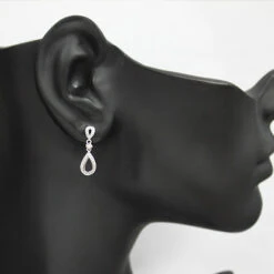 Ladies Diamond Drop Earrings 0.28ct 10K Rose Gold -H'Hen Sale Store ladies diamond drop earrings 028ct 10k gold 3