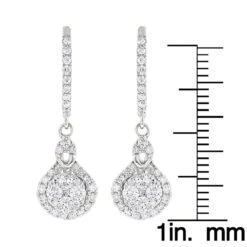Ladies Diamond Drop Earrings By Luxurman 14K White Gold 1.1ct Drop Shape Clusters 13 Ladies Diamond Drop Earrings By Luxurman 14K White Gold 1.1ct Drop Shape Clusters -H'Hen Sale Store ladies diamond drop earrings by luxurman 14k gold 11ct drop shape clusters ruler