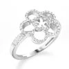 Ladies Diamond Flower Ring 0.34ct 14K White Gold -H'Hen Sale Store ladies diamond flower ring 034ct 14k gold 1