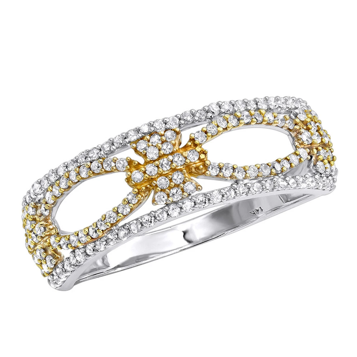 Ladies Diamond Flower Ring 0.46ct 14K White Gold 3 Ladies Diamond Flower Ring 0.46ct 14K White Gold