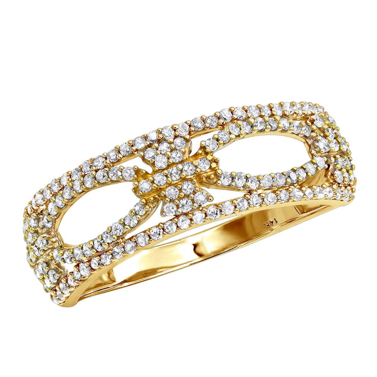 Ladies Diamond Flower Ring 0.46ct 14K White Gold 4 Ladies Diamond Flower Ring 0.46ct 14K White Gold - Image 2